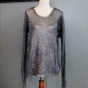 Silver metallic sweater small by velvet